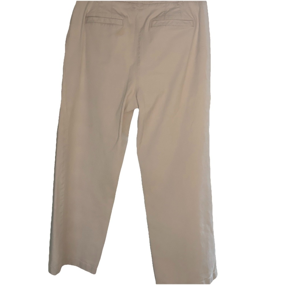 Talbots 6 Wide Leg Ankle Twill Pants Women's Flat Front Trouser Mid Rise Khakis - Picture 7 of 9